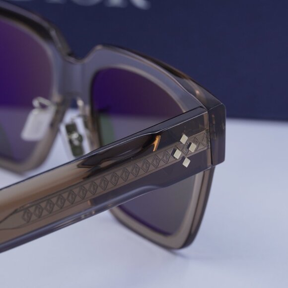 Dior CD DIAMOND S3F 64C0 Square Sunglasses - Transparent Brown/Green - Picture 6 of 10